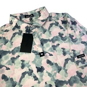 BAD BIRDIE Mirage Oasis Golf Polo Mens XL Performance  UPF 50+ 4 way Stretch